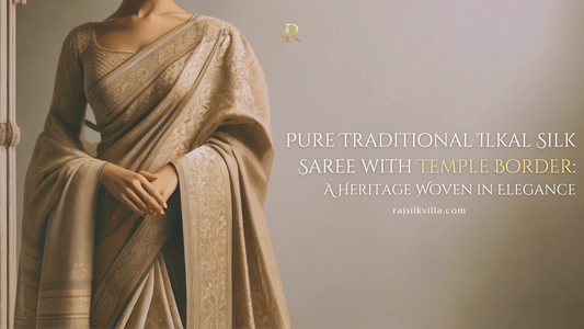 Pure Traditional Ilkal Silk Saree with Temple Border: A Heritage Woven in Elegance
