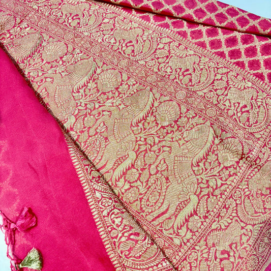Silver Zari Banaras Saree