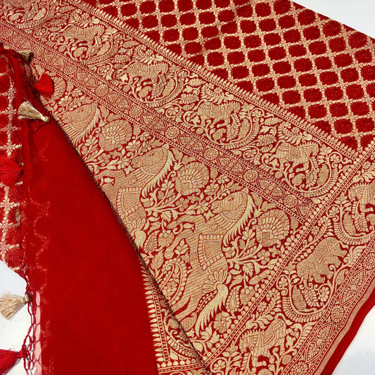 Silver Zari Banaras Saree