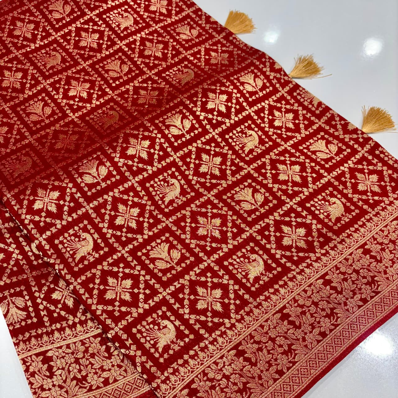 Banarasi Georgette Bandhani Saree