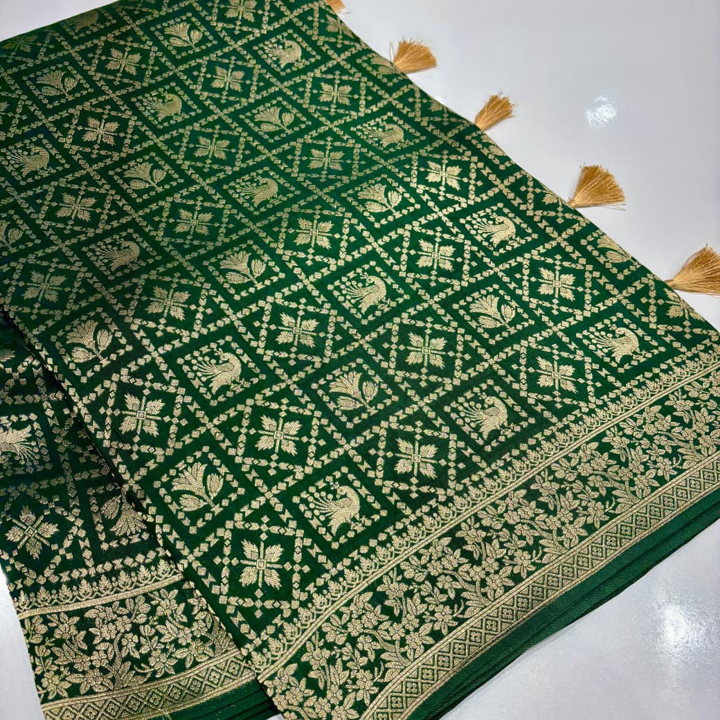 Banarasi Georgette Bandhani Saree