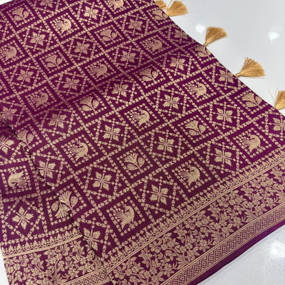 Banarasi Georgette Bandhani Saree