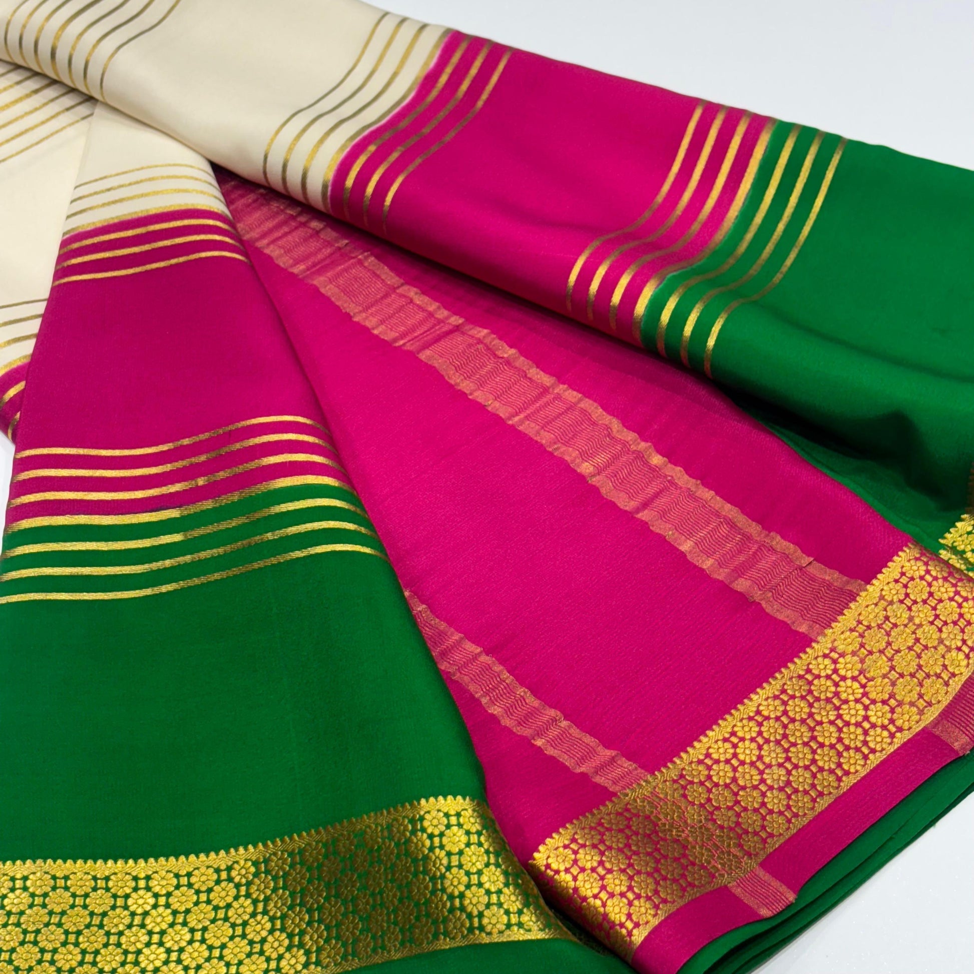 Pure 3D Mysore Silk Saree