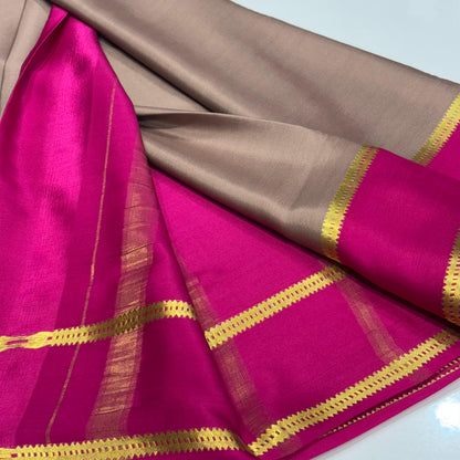 Pure Mysore Silk Saree | 100 grams | Contrast Bentex