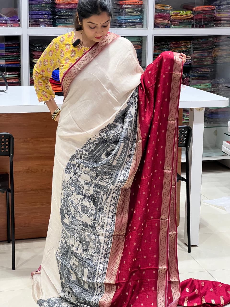 Designer Mysore Crepe Saree