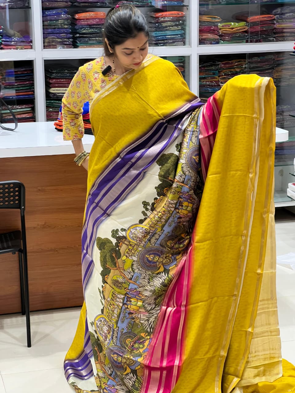 Designer Mysore Crepe Saree