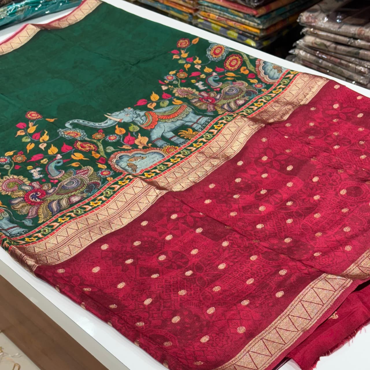 Designer Mysore Crepe Saree