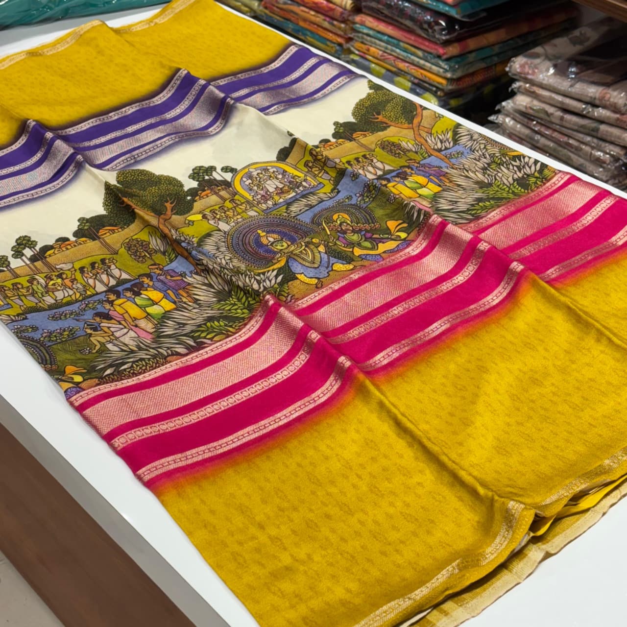 Designer Mysore Crepe Saree