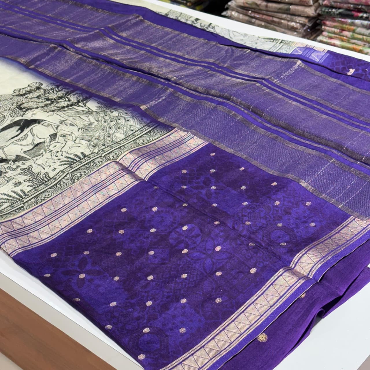 Designer Mysore Crepe Saree
