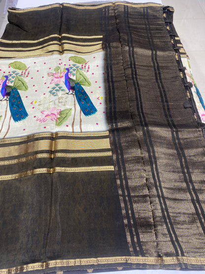 Designer Mysore Crepe Saree