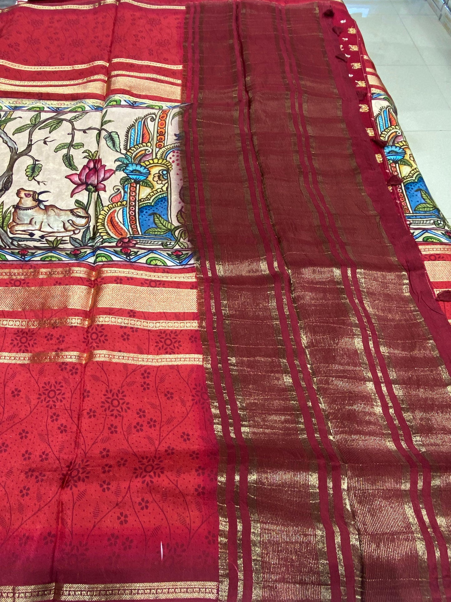 Designer Mysore Crepe Saree