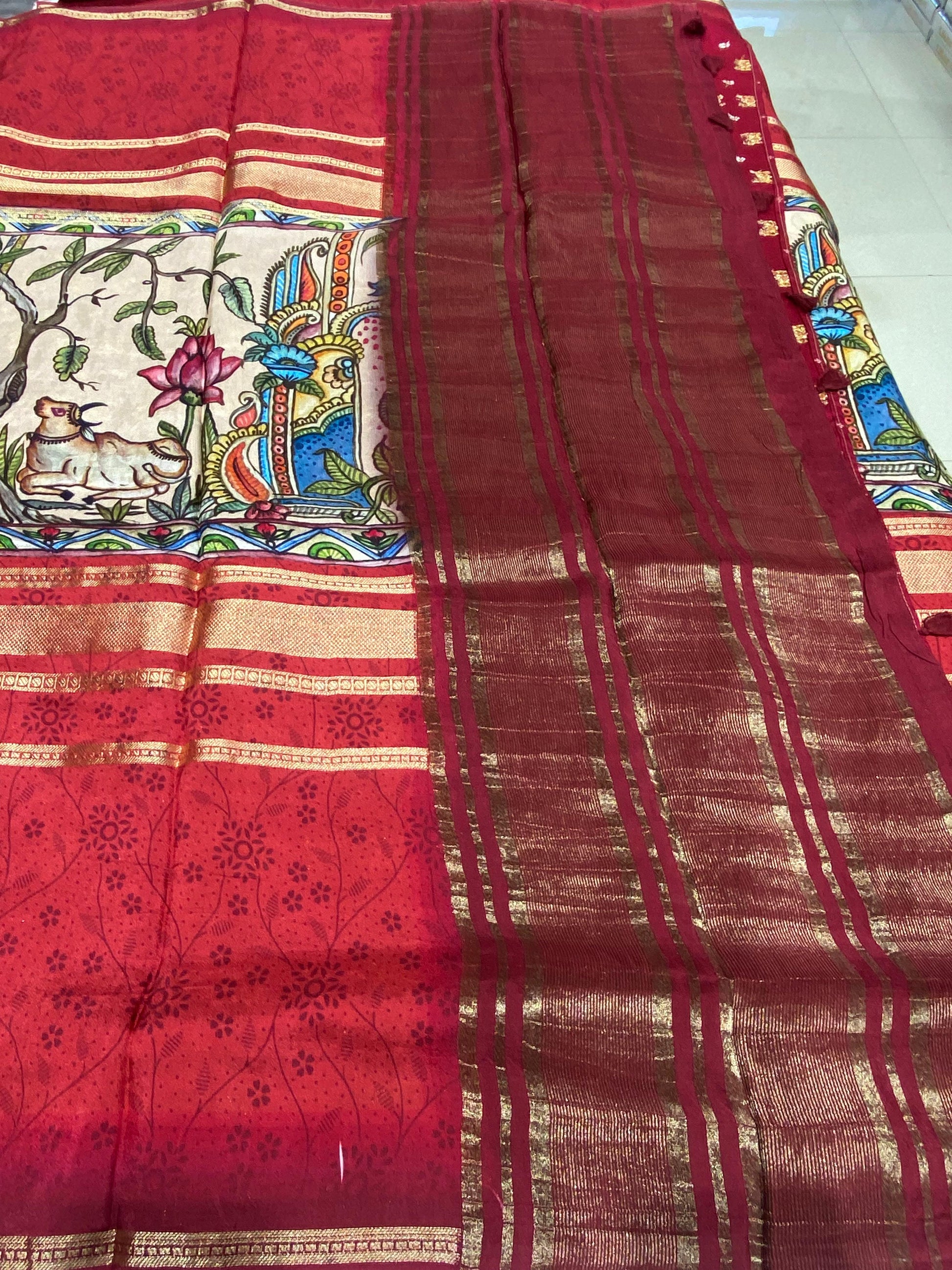 Designer Mysore Crepe Saree