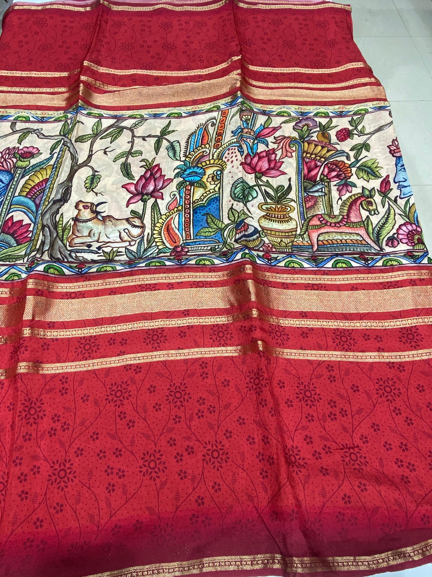 Designer Mysore Crepe Saree