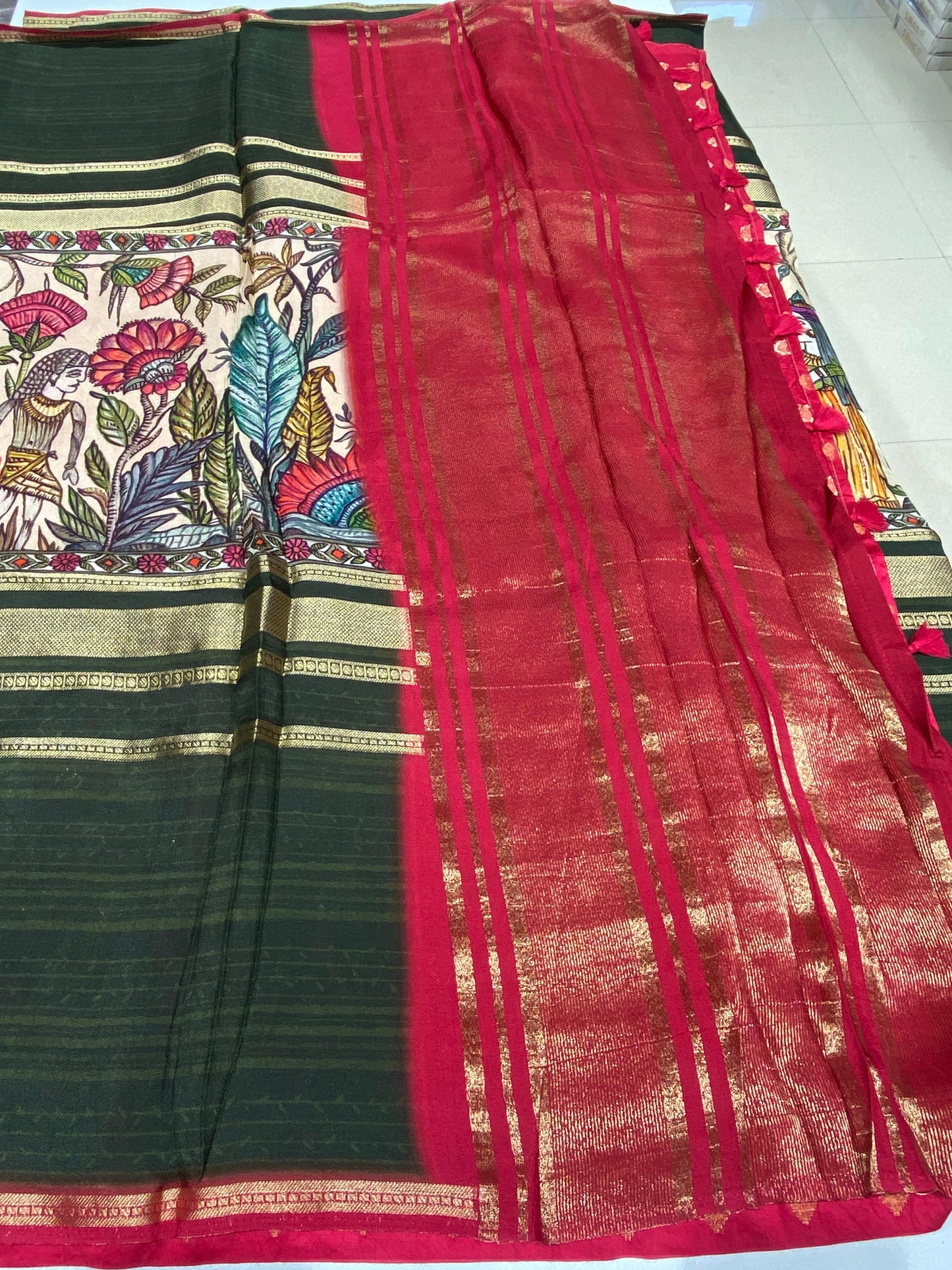 Designer Mysore Crepe Saree
