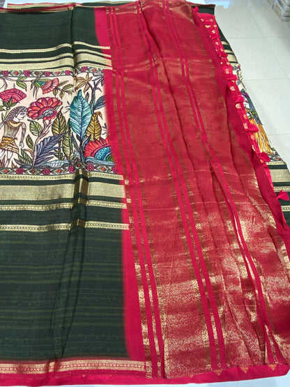 Designer Mysore Crepe Saree