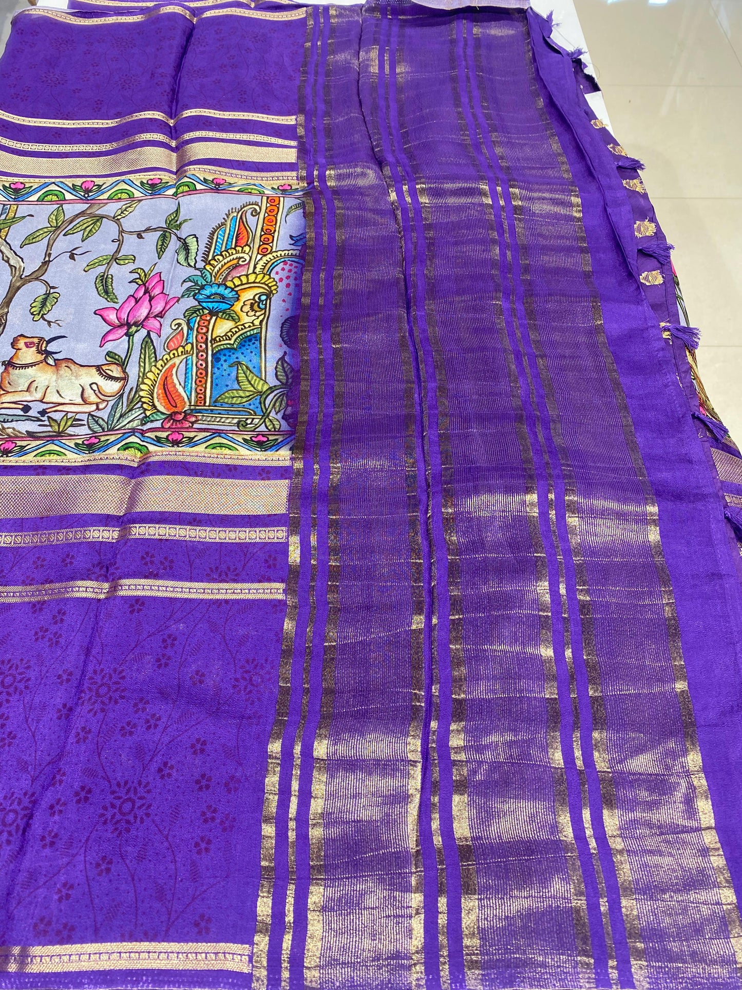 Designer Mysore Crepe Saree