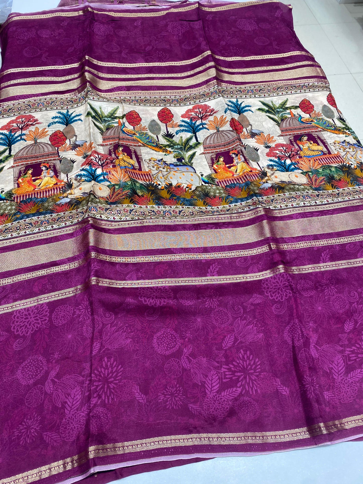 Designer Mysore Crepe Saree