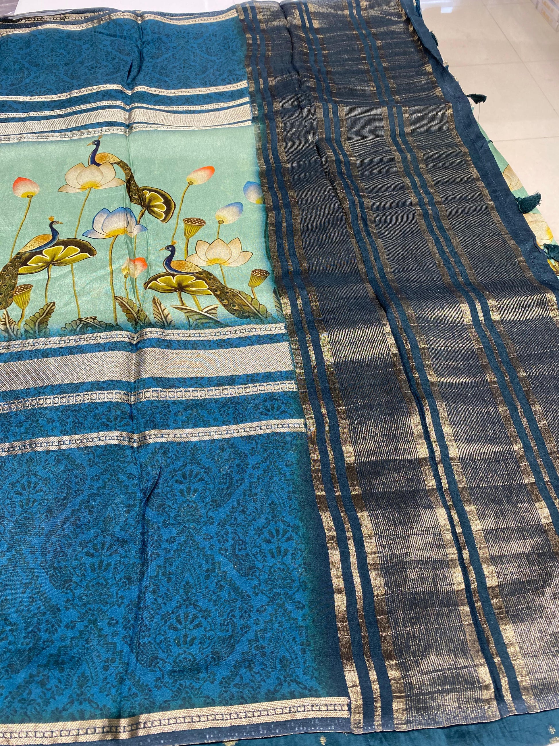 Designer Mysore Crepe Saree