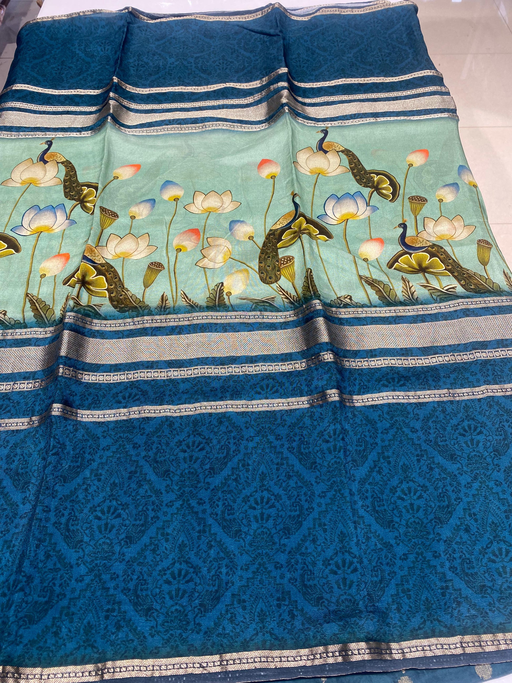 Designer Mysore Crepe Saree