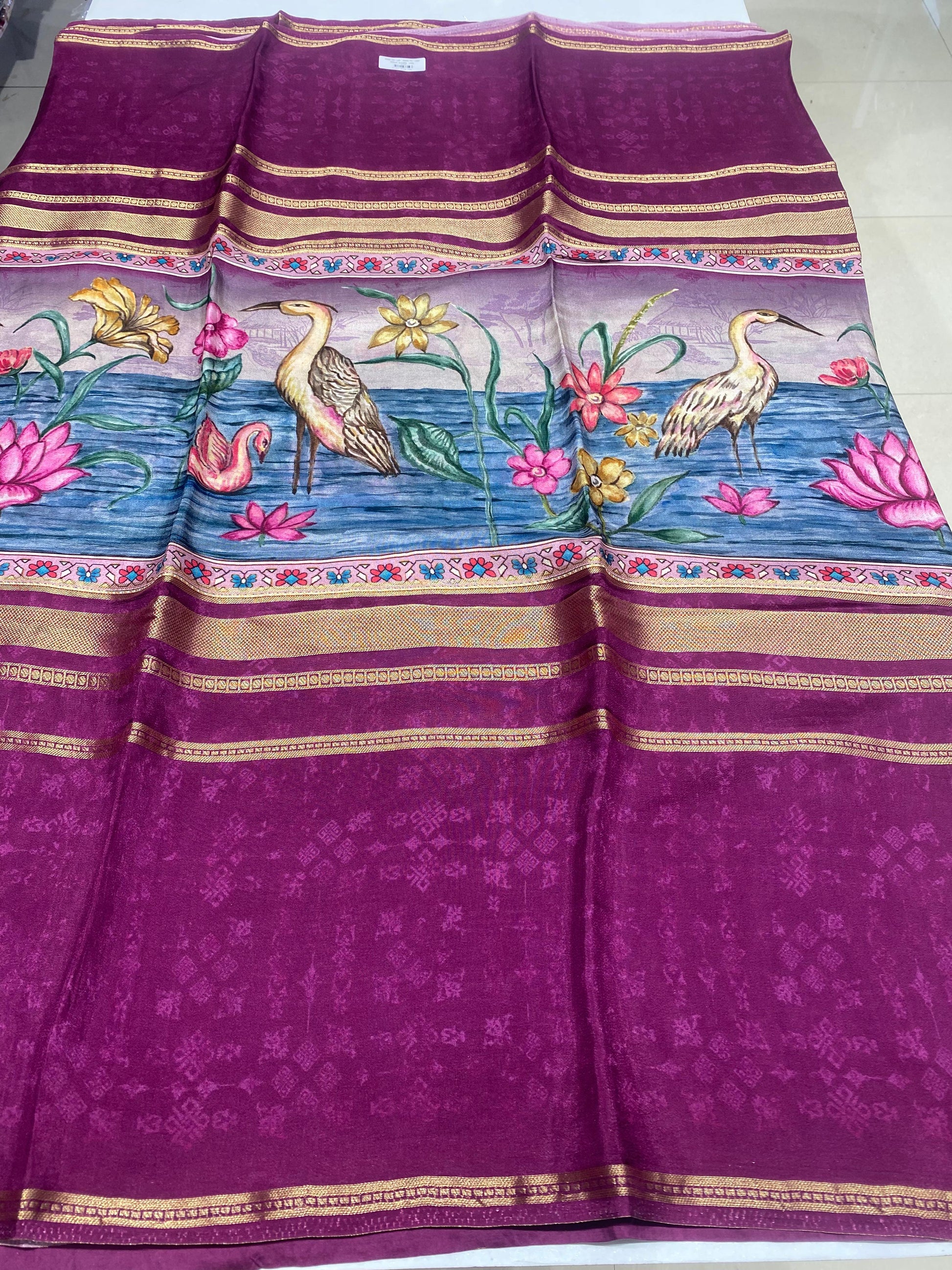 Designer Mysore Crepe Saree