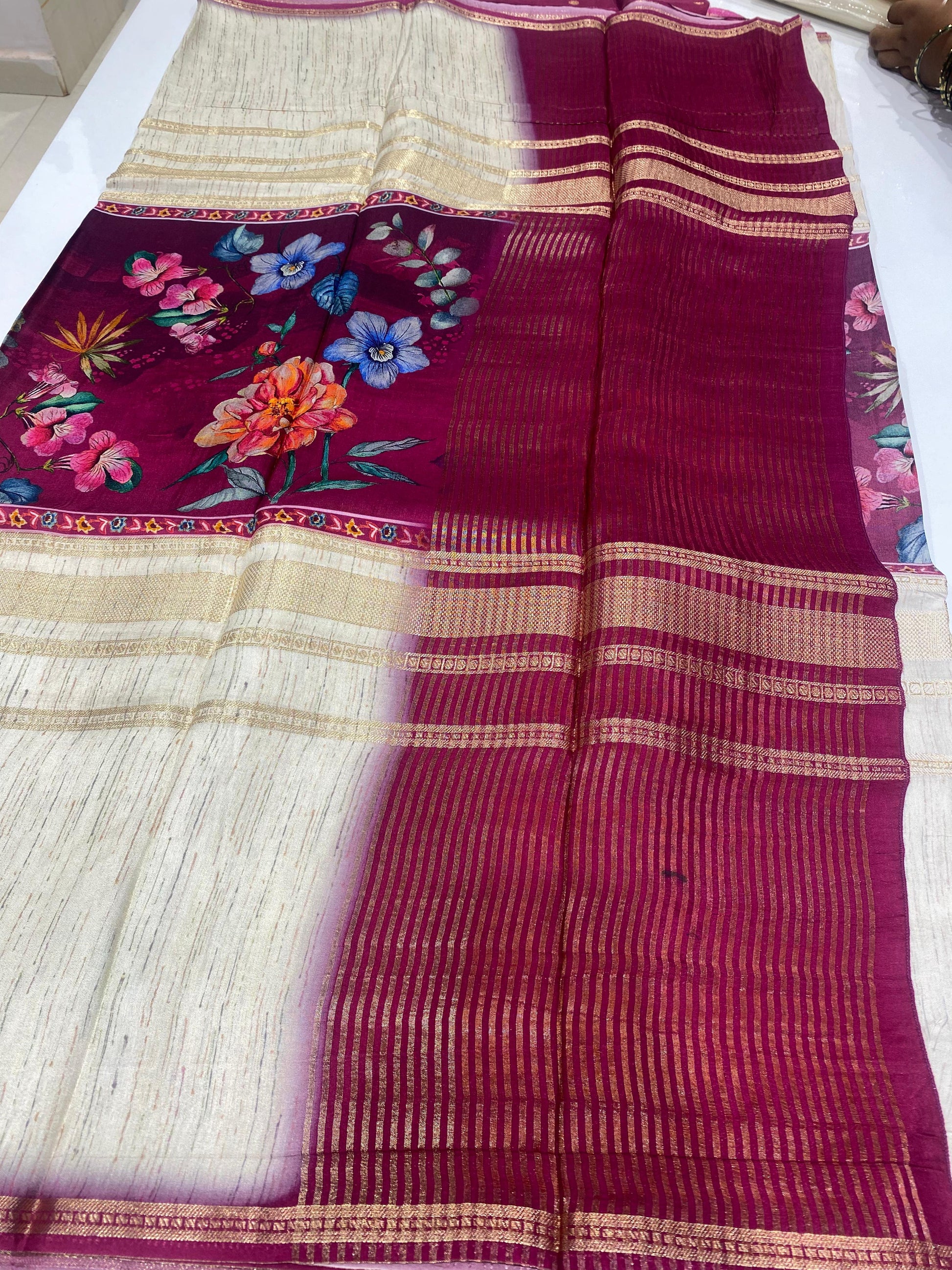 Designer Mysore Crepe Saree