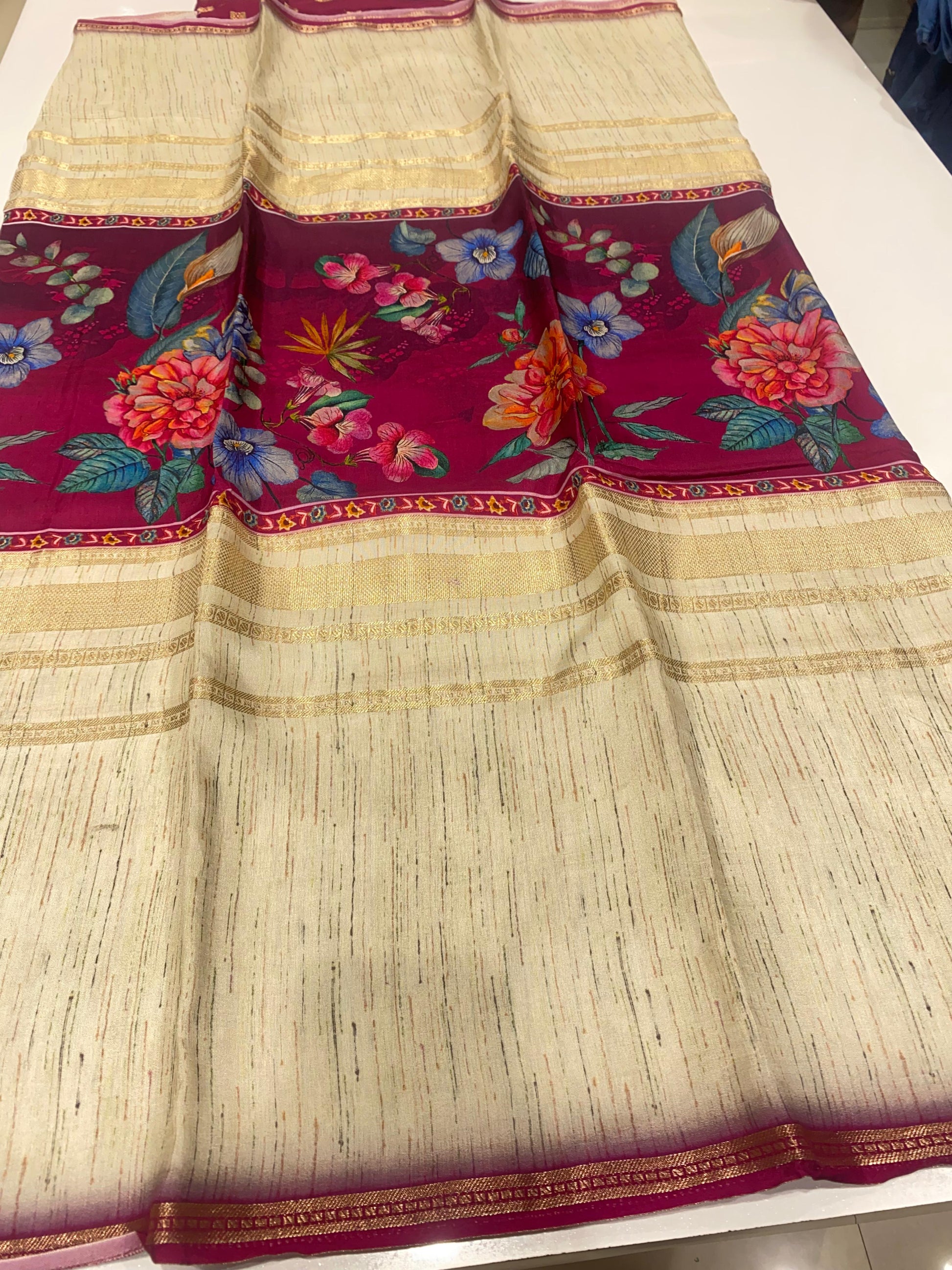 Designer Mysore Crepe Saree