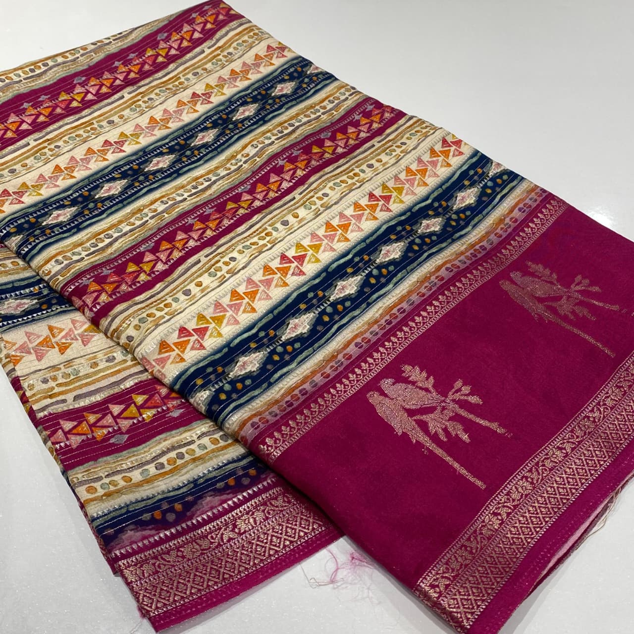 Designer Mysore Crepe Saree