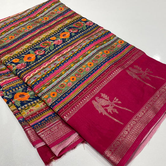 Designer Mysore Crepe Saree