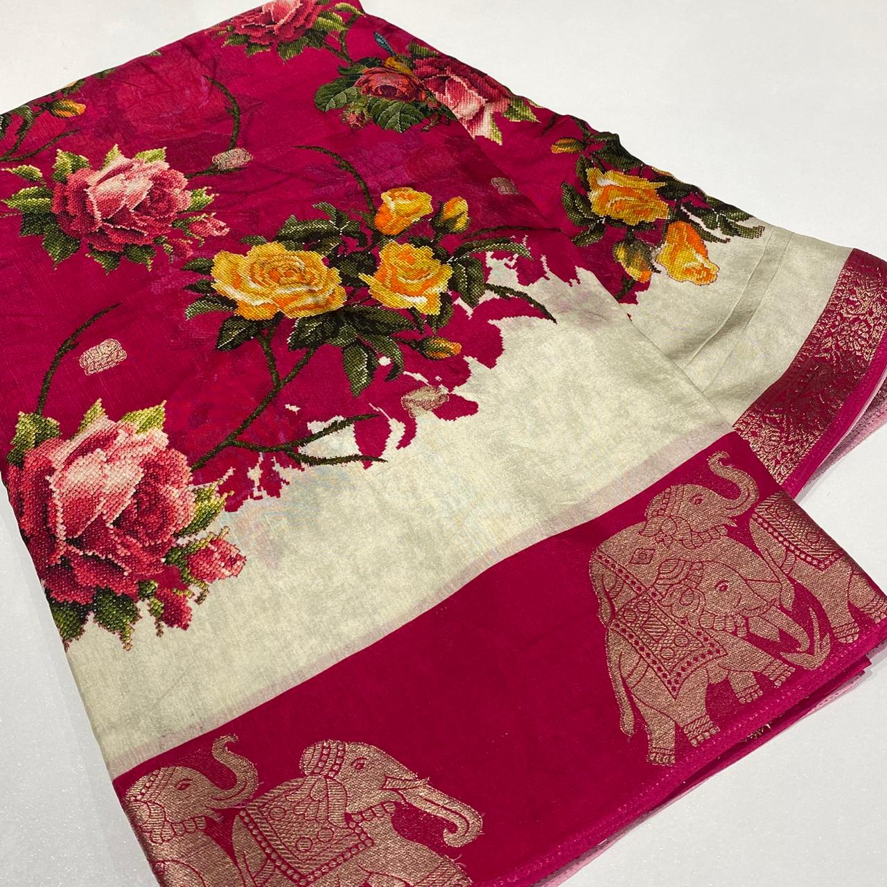 Designer Mysore Crepe Saree