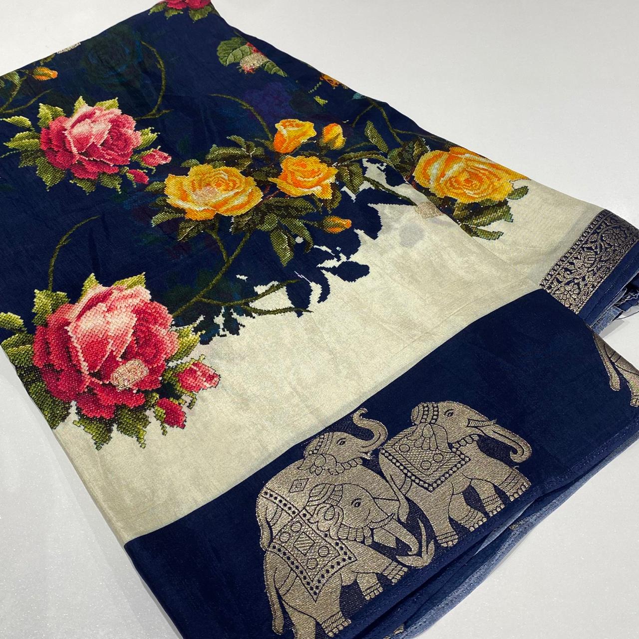 Designer Mysore Crepe Saree