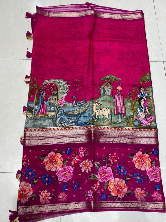 Designer Mysore Crepe Saree