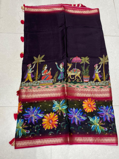 Designer Mysore Crepe Saree