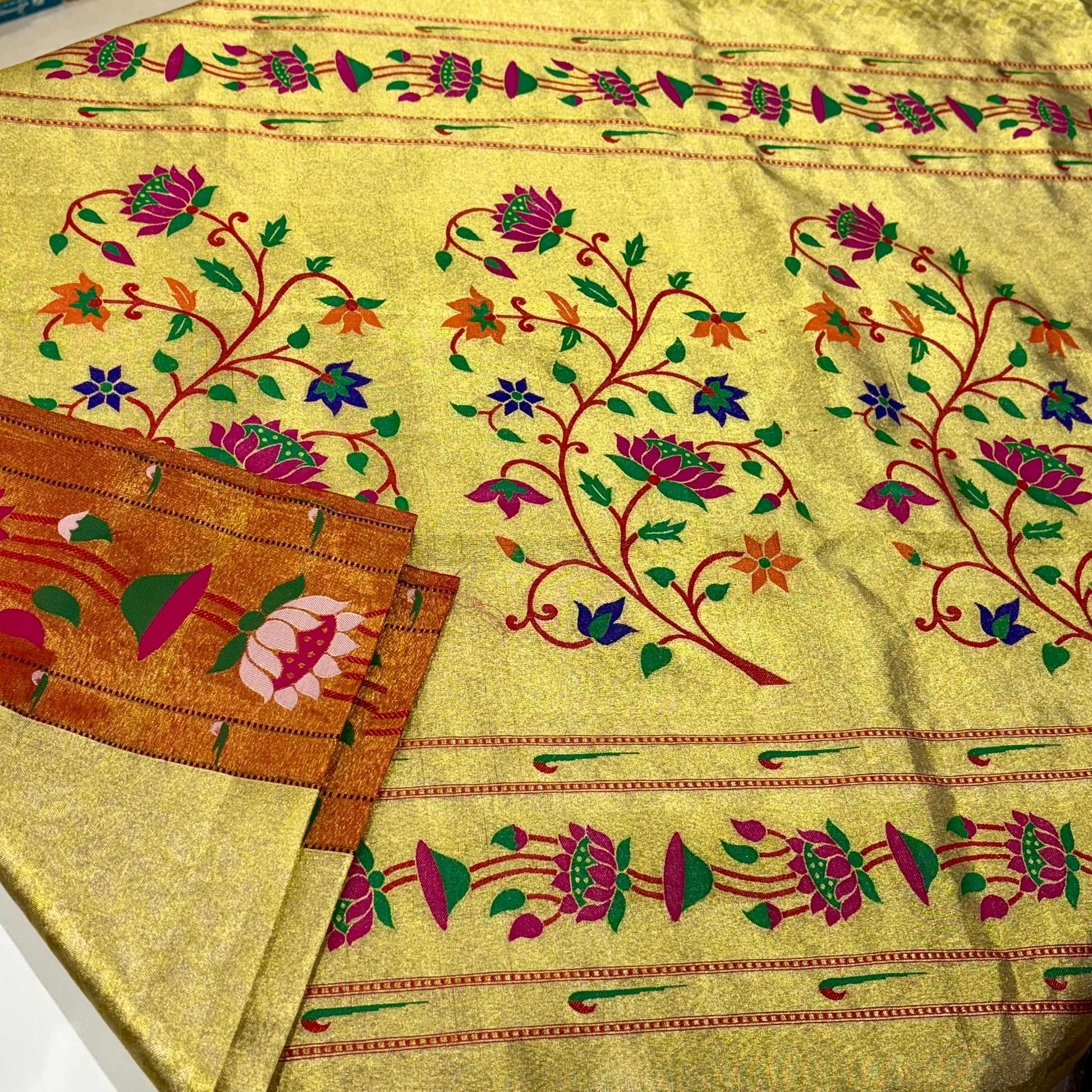 Pure Silk Tissue Paithani Saree