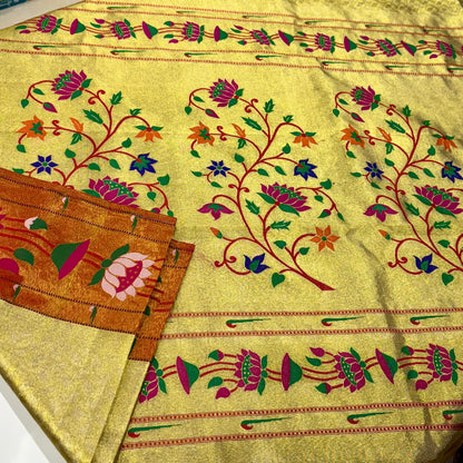 Pure Silk Tissue Paithani Saree