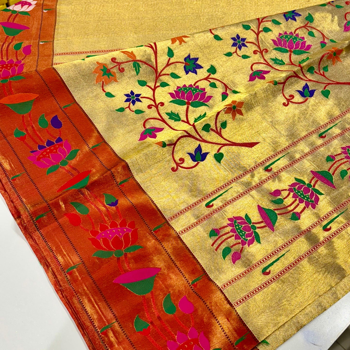 Pure Silk Tissue Paithani Saree