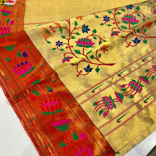 Pure Silk Tissue Paithani Saree