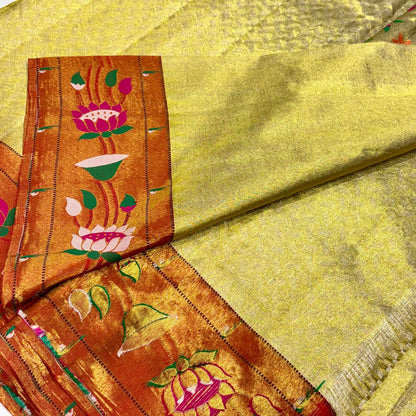 Pure Silk Tissue Paithani Saree