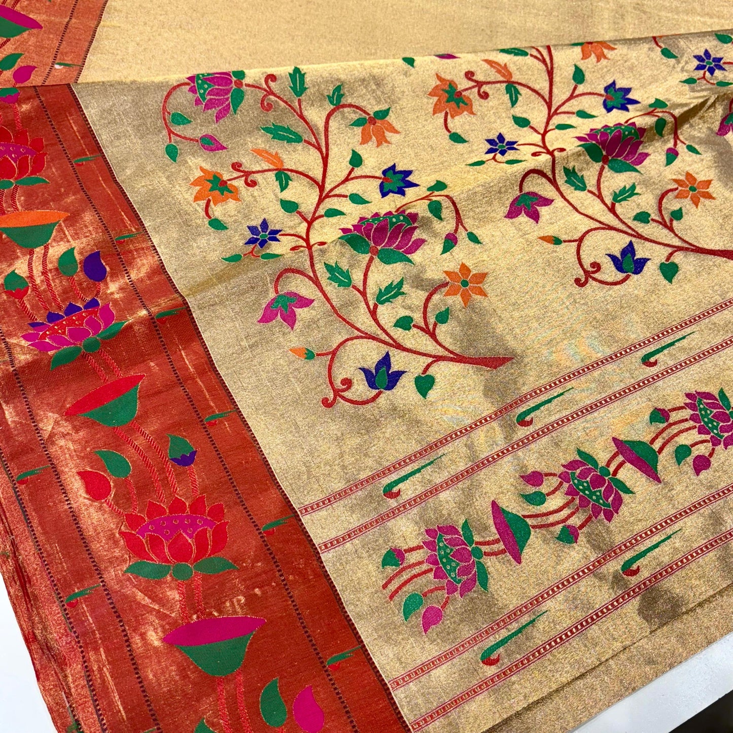 Pure Silk Tissue Paithani Saree