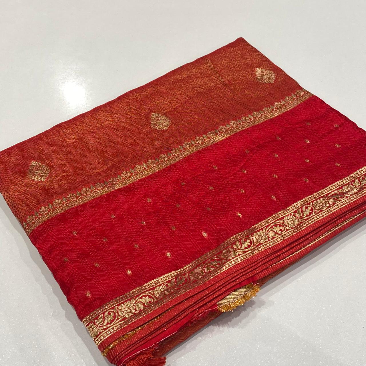 Semi Mysore Crepe Brocade Saree