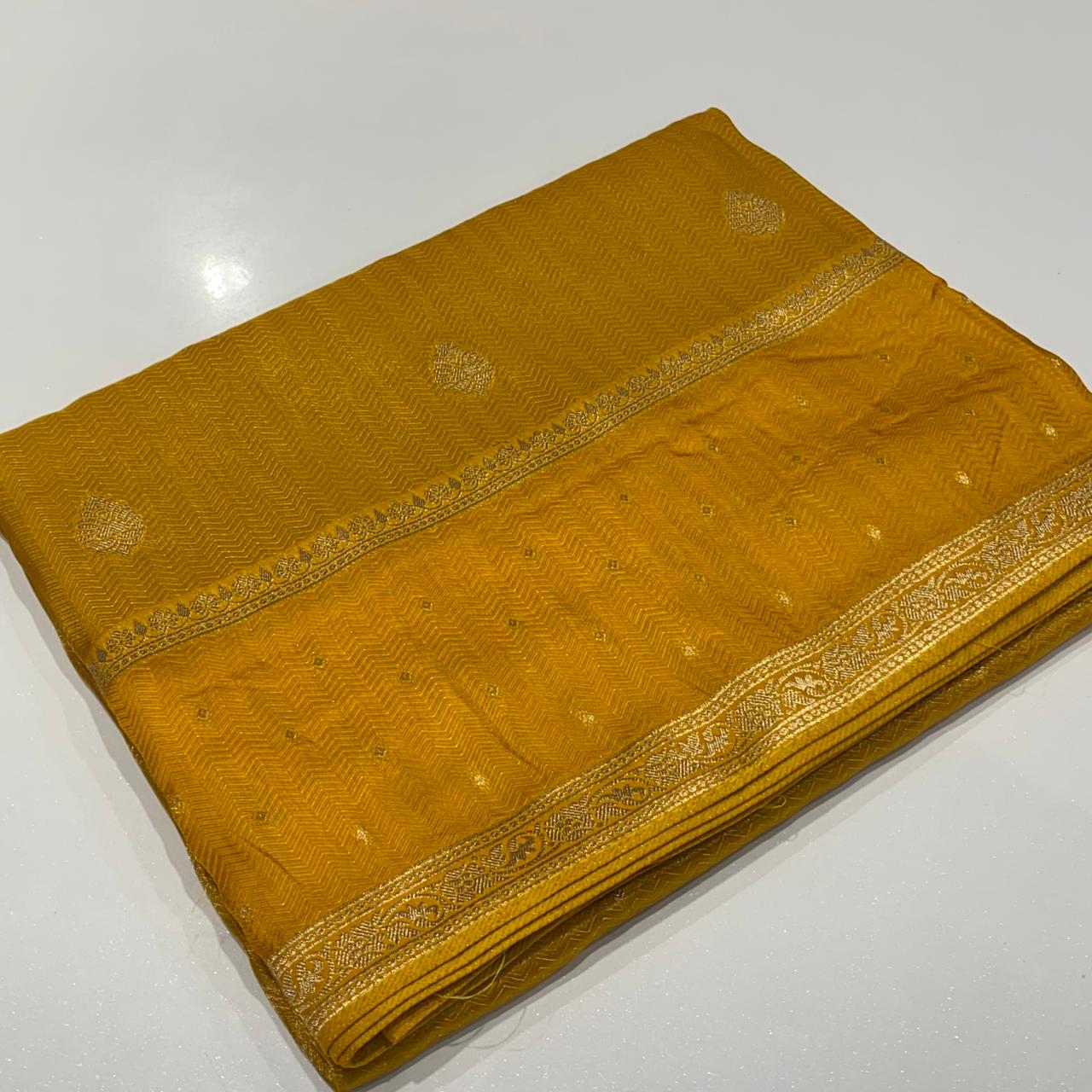 Semi Mysore Crepe Brocade Saree