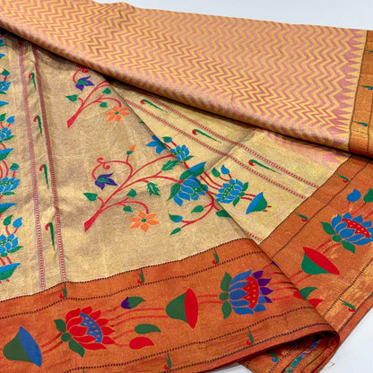 Pure Silk Tissue Paithani Saree