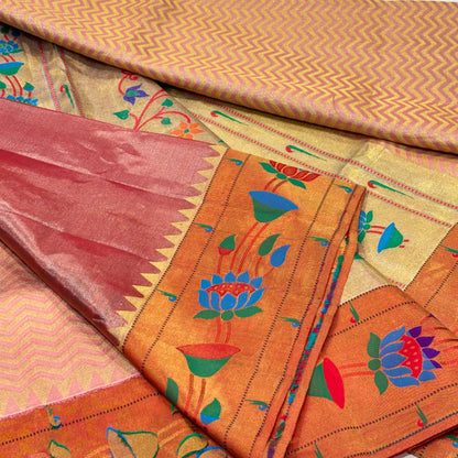 Pure Silk Tissue Paithani Saree