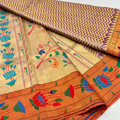 Pure Silk Tissue Paithani Saree