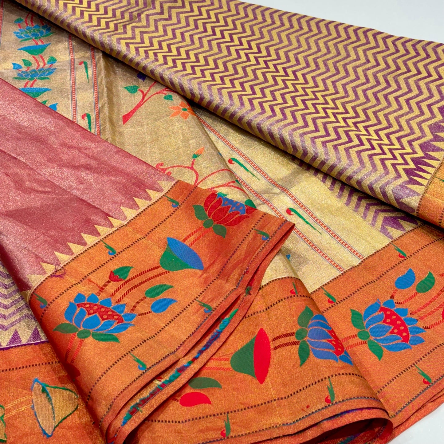 Pure Silk Tissue Paithani Saree