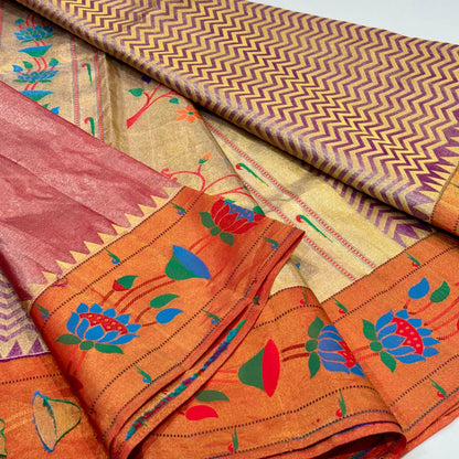 Pure Silk Tissue Paithani Saree