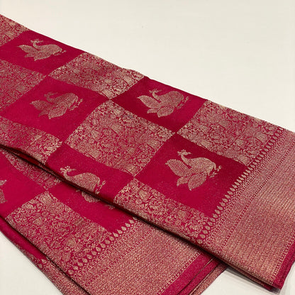 Wrinkle Chiffon Banarasi Sarees
