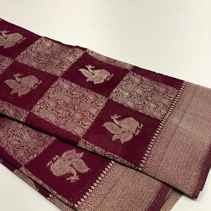 Wrinkle Chiffon Banarasi Sarees