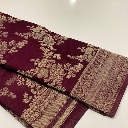 Wrinkle Chiffon Banarasi Sarees