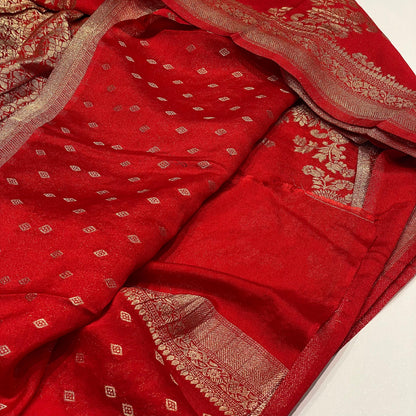 Wrinkle Chiffon Banarasi Sarees