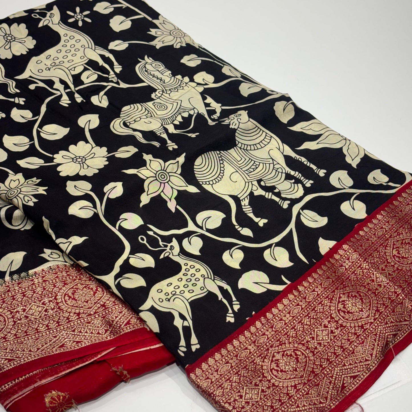 Printed Mysore Crepe Saree